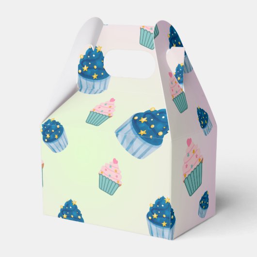 かわいい甘いカップケーキを振りかける2回目の誕生日ガーリー フェイバーボックス (裏面サイド)