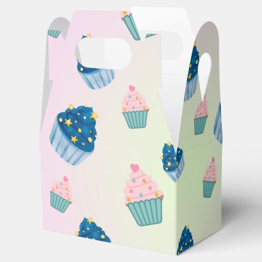 かわいい甘いカップケーキを振りかける2回目の誕生日ガーリー フェイバーボックス (オープン)