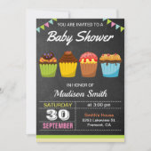かわいい甘いカップケーキベビーシャワー招待状 招待状 (正面)