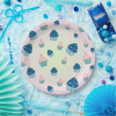 かわいい甘いカップケーキ&振りかける2ndバースデーガール ペーパープレート (パーティー)