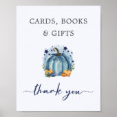 かわいい甘いカボチャ赤ちゃんシャワー男の子カードブックギフト ポスター (正面)