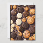 かわいい甘いキッズクッキー交換1st誕生日を処理 招待状 (裏面)