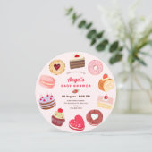 かわいい甘いケーキの赤ちゃんシャワー 招待状 (スタンド正面)