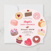 かわいい甘いケーキの赤ちゃんシャワー 招待状 (正面)