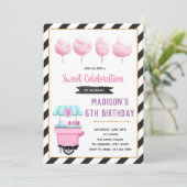 かわいい甘いコットンキャンディパーティの招待状 招待状 (スタンド正面)