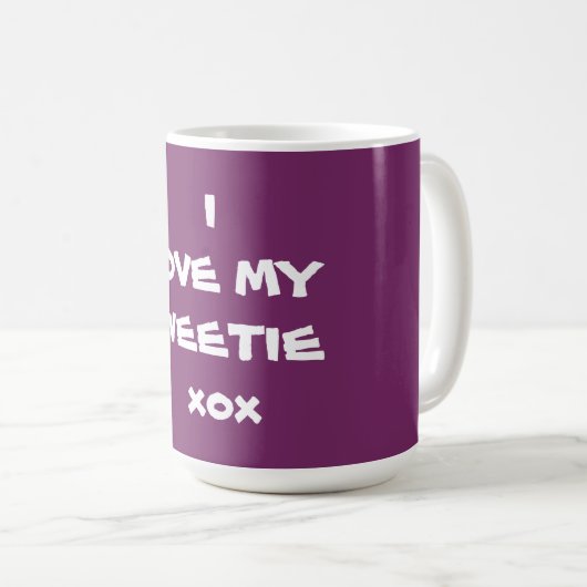 かわいい甘いコーヒーマグ私は私の甘い紫が大好き コーヒーマグカップ (正面右)