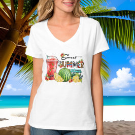 かわいい甘いサマータイムスイカ Tシャツ