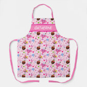 かわいい甘いハートとチョコレート エプロン (正面)