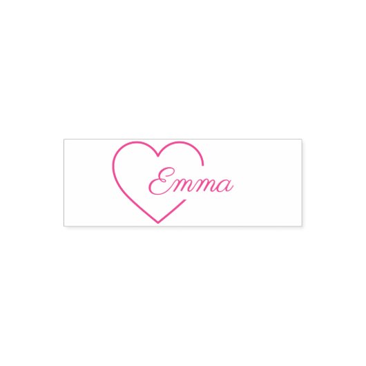 かわいい甘いハートの女のパーソナライズされた子の名前 セルフインキングスタンプ (デザイン)
