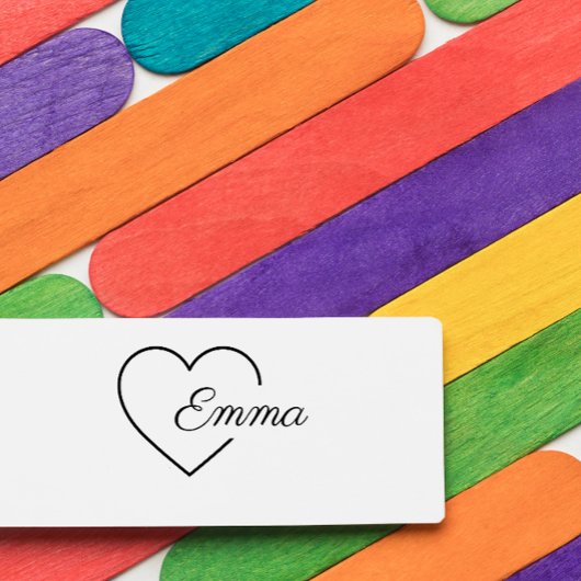 かわいい甘いハートの女のパーソナライズされた子の名前 セルフインキングスタンプ