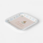 かわいい甘いバニーラビットアニマル第1誕生日パーティー ペーパープレート (傾斜あり)