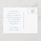 かわいい甘いビーチ結婚式日付はがきを保存 案内ポストカード (裏面)