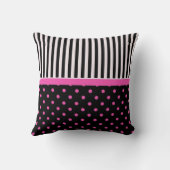 かわいい甘いピンクの水玉模様。 クッション (裏面)