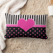 かわいい甘いピンクの水玉模様。 ランバークッション (ブランケット)