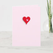 かわいい甘いピンクミニマルハートバレンタインデー シーズンカード (正面)