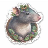 かわいい甘いフェスティバルペットラットホリデークリスマス シール (正面)