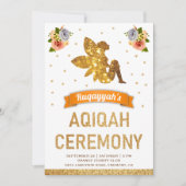 かわいい甘いフローラ魔法の妖精の女の子Aqiqah 招待状 (正面)
