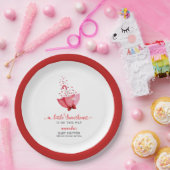 かわいい甘い傘の弓ベビーシャワー ペーパープレート (パーティー)