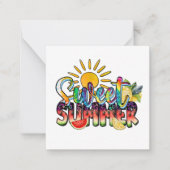 かわいい甘い夏期追加気持ち ノートカード (正面)