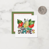 かわいい甘い夏期追加気持ち ノートカード (正面/裏面インサイチュ)