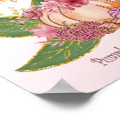 かわいい甘い小さなかぼちゃの秋緑のギフトため息 ポスター (角)