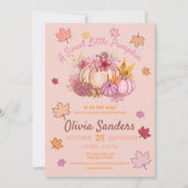 かわいい甘い小さなカボチャ紅葉ベビーシャワー 招待状 (正面)