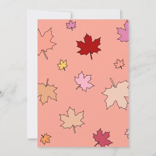 かわいい甘い小さなカボチャ紅葉ベビーシャワー 招待状 (裏面)