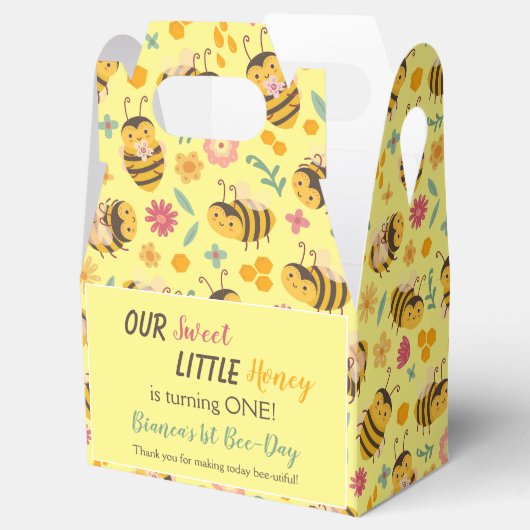 かわいい甘い小さなハニービー誕生日ありがとう フェイバーボックス (オープン)