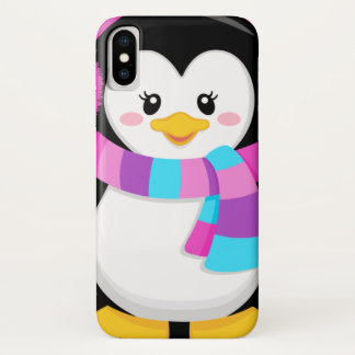 かわいい甘い小さな女の子ペンギンのキャラクター iPhone X ケース