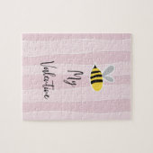 かわいい甘い愛らしいマンガビー私のバレンタインデー ジグソーパズル (横)