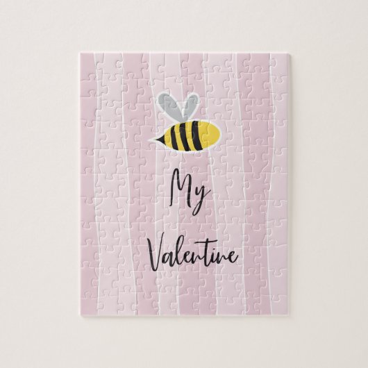 かわいい甘い愛らしいマンガビー私のバレンタインデー ジグソーパズル (縦)