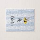 かわいい甘い愛らしいマンガビー私のバレンタインデー ジグソーパズル (横)