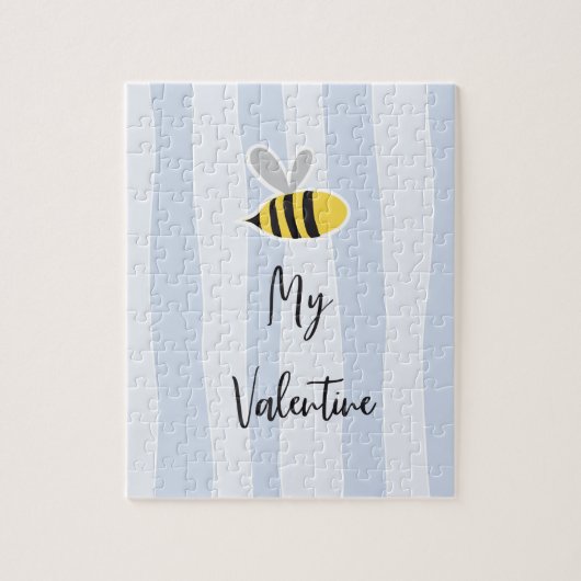 かわいい甘い愛らしいマンガビー私のバレンタインデー ジグソーパズル (縦)
