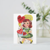 かわいい甘い愛ヴィンテージバレンタイン シーズンポストカード (スタンド正面)