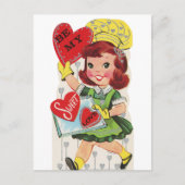 かわいい甘い愛ヴィンテージバレンタイン シーズンポストカード (正面)