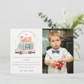 かわいい甘い時間アイスクリームトラックフォト誕生日 サンキューカード (スタンド正面)