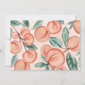 かわいい甘い桃ターニング二つの誕生日パーティー 招待状 (裏面)