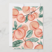 かわいい甘い桃ターニング二つの誕生日パーティー 招待状 (裏面)