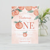 かわいい甘い桃ターニングONE 1st誕生日パーティー 招待状 (スタンド正面)