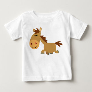 かわいい甘い漫画の馬のベビーTシャツ ベビーTシャツ