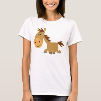 かわいい甘い漫画の馬の女性Tシャツ Tシャツ