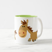 かわいい甘い漫画の馬 ツートーンマグカップ (正面右)