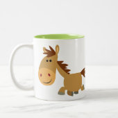 かわいい甘い漫画の馬 ツートーンマグカップ (左)