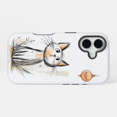 かわいい甘い猫のイラスト iPhone 16ケース (裏面横)