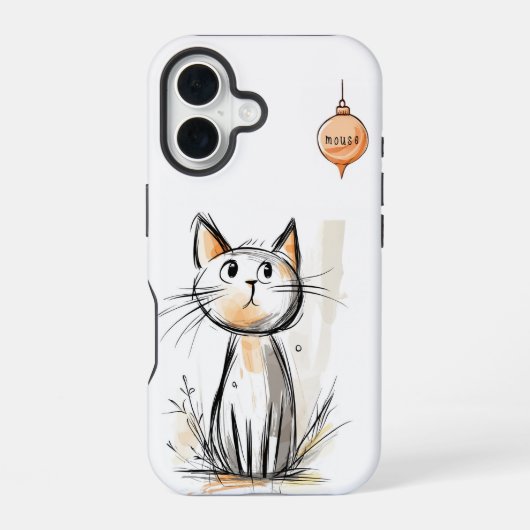 かわいい甘い猫のイラスト iPhone 16ケース (裏面)