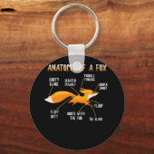 かわいい甘い肉食動物キツネの贈り物の解剖学 キーホルダー (正面)