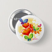 かわいい甘い色の夏の愛の友情 缶バッジ (正面&裏面)