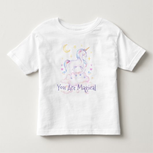 かわいい甘い虹のユニコーンあなた魔法 トドラーTシャツ (正面)