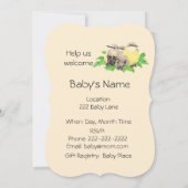 かわいい甘い鳥の家族の赤ちゃんシャワー 招待状 (裏面)