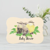 かわいい甘い鳥の家族の赤ちゃんシャワー 招待状 (スタンド正面)